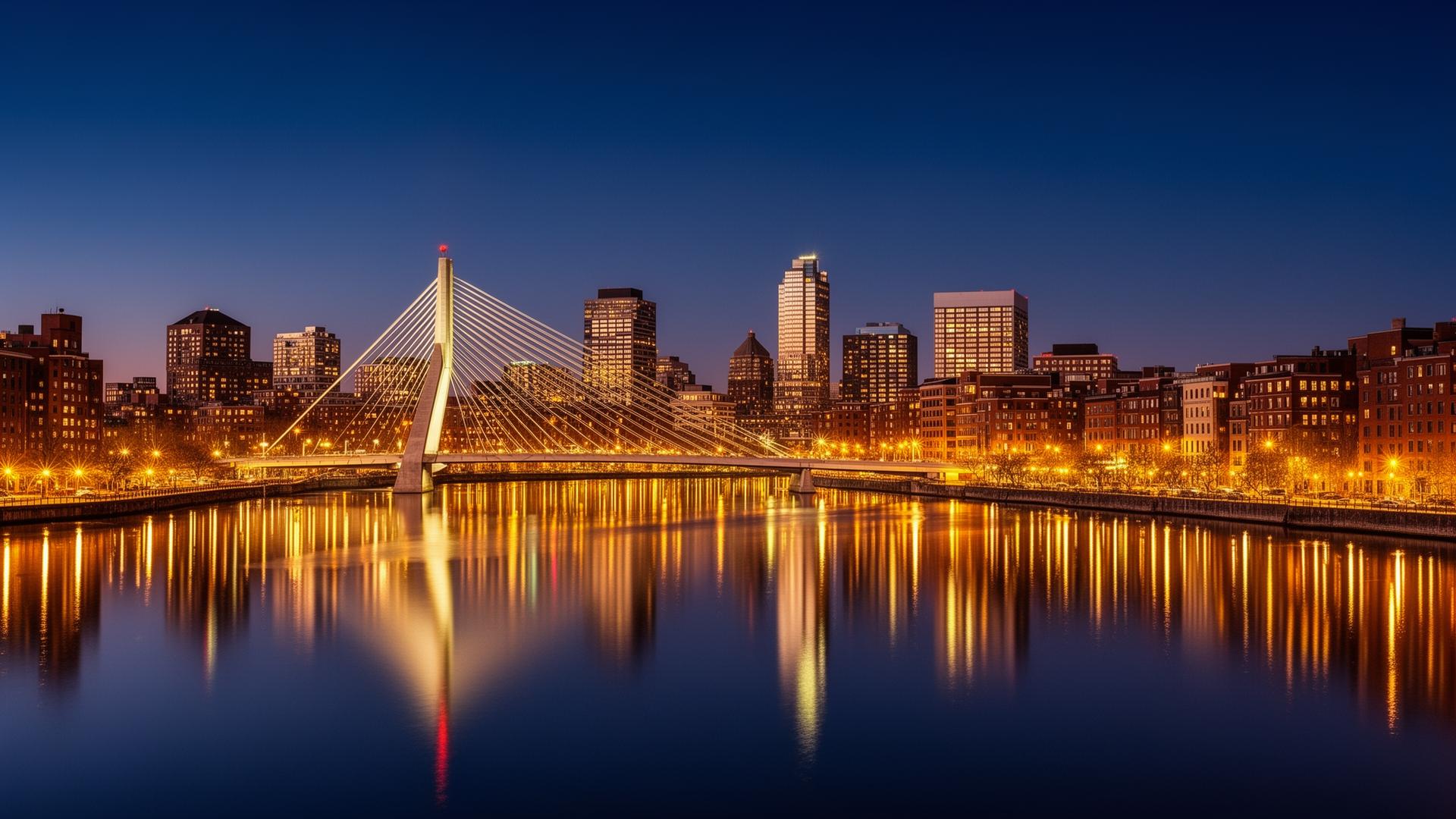 Boston skyline at dusk
